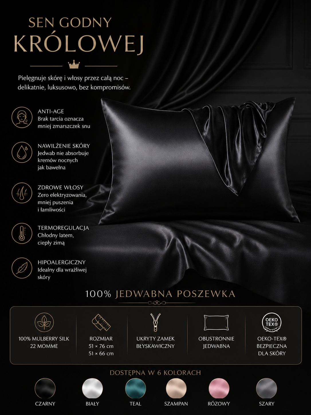 Poszewka Jedwabna 100% Jedwab Madame Provocateur™