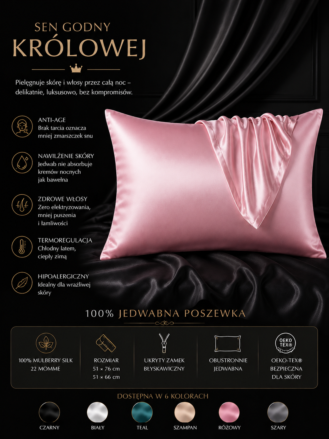 Poszewka Jedwabna 100% Jedwab Madame Provocateur™
